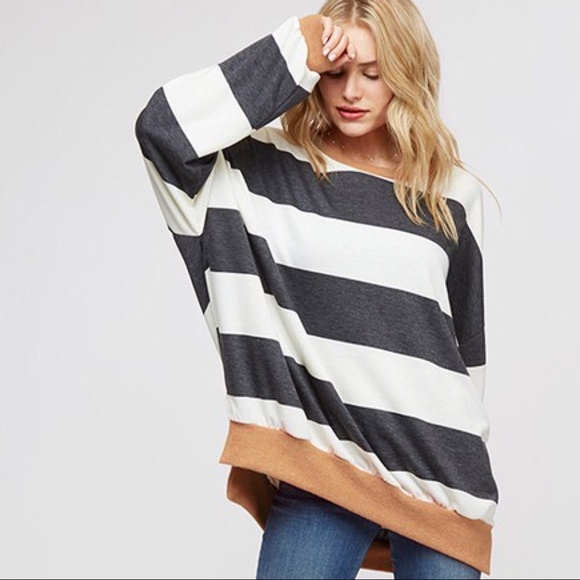 LAST CLEARANCE‼️Oversized Striped Sweater - Picture 8 of 8